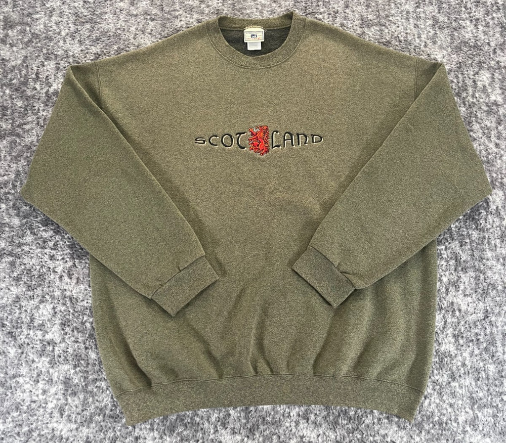 Vintage 90s Lee Sport Heavyweight Scottland Green Sweater Men's XL